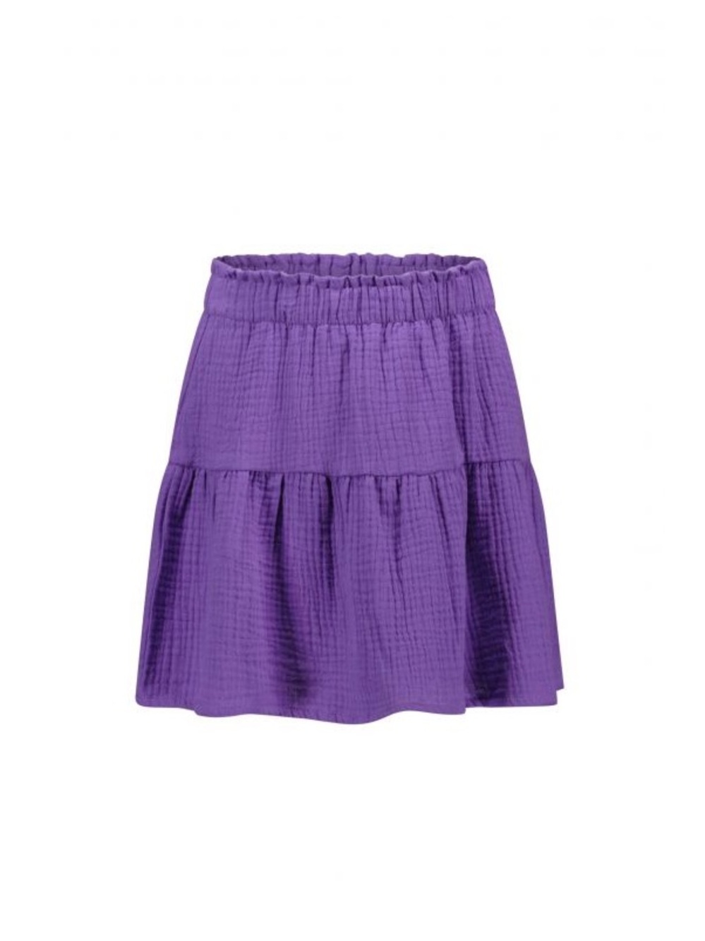 Girls' Purple Tiered Chiffon Skirt with Elastic Waist